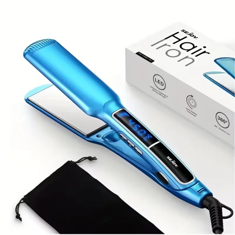 SEJOY 2 In 1 Hair Style, Dual-purpose Hair Straightener And Curler, Smooth Flat Iron, Hair Curling Iron Is Suitable For All Hair Types - Blue made by Zulily