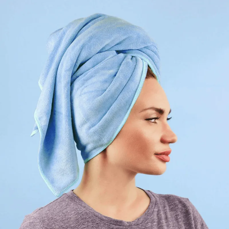 Microfiber Hair Towel Blue made by Zulily