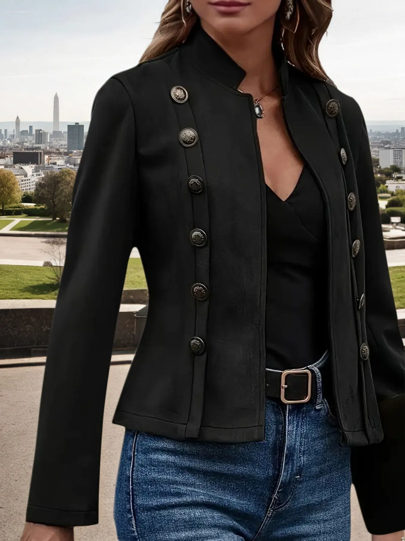 Women’s double breasted casual jacket sold by Zulily product image thumbnail 4