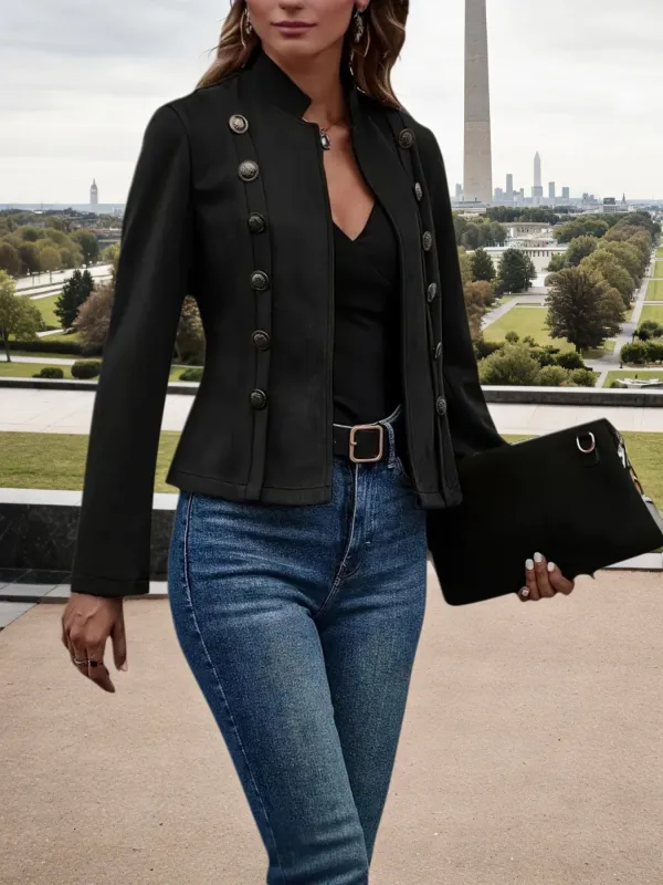 Women’s double breasted casual jacket sold by Zulily