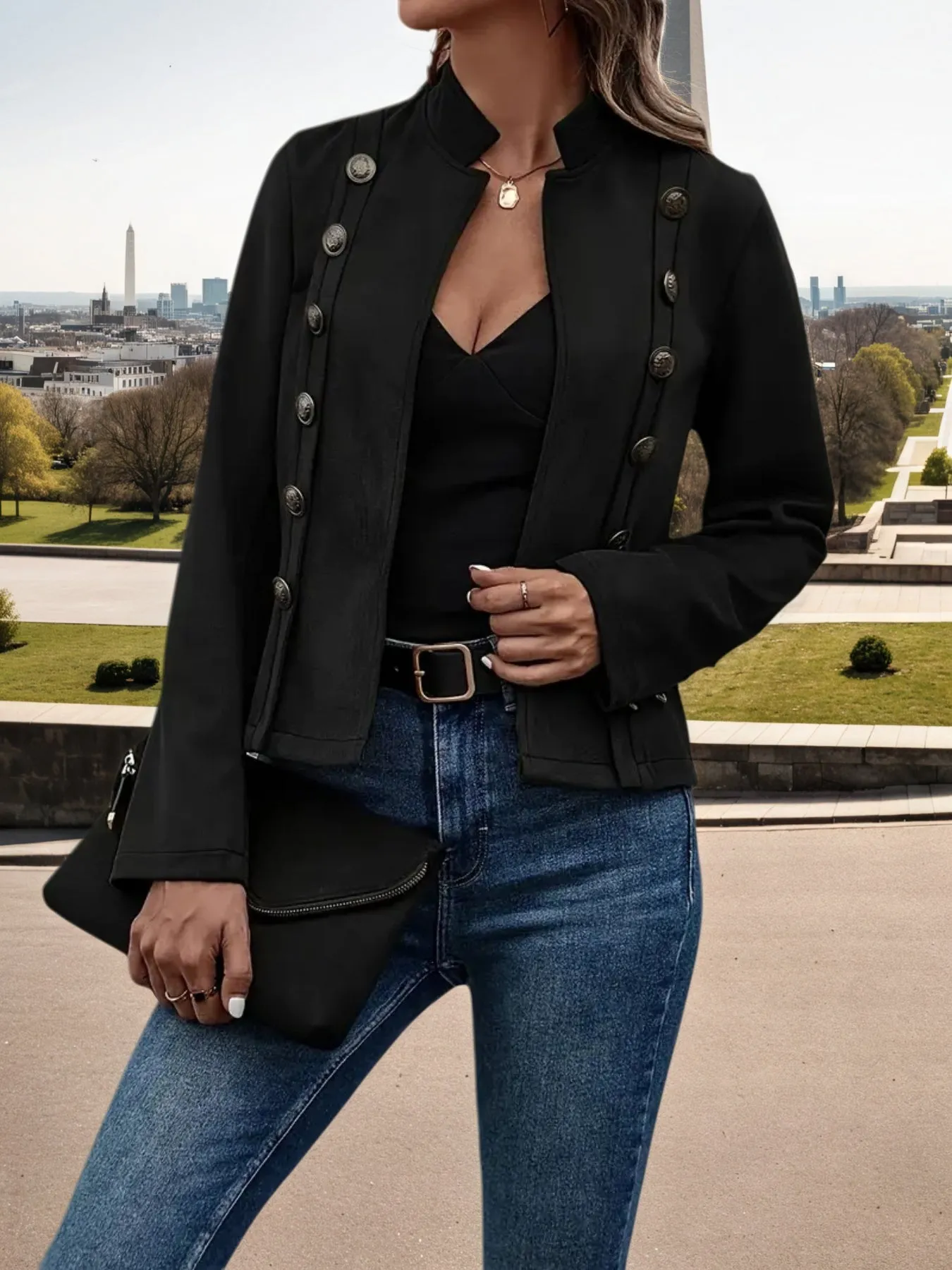 Women’s double breasted casual jacket sold by Zulily product image thumbnail 5