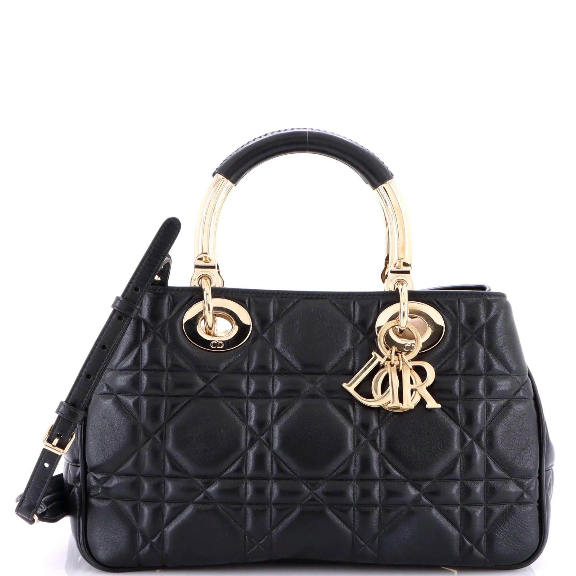 Pre-Loved Christian Dior Lady 95.22 Bag Cannage Embossed Leather Medium sold by Zulily
