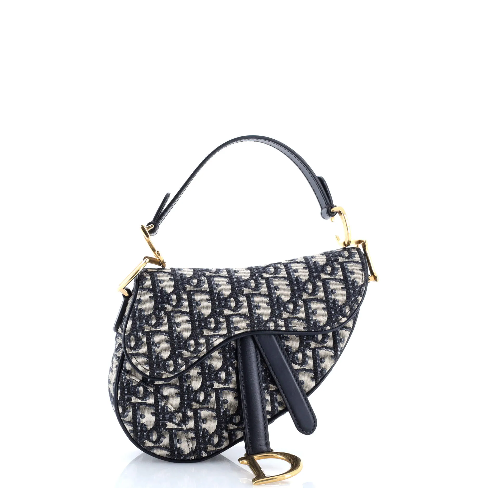 Pre-Loved Christian Dior Saddle Handbag Oblique Canvas Mini sold by Zulily product image thumbnail 2