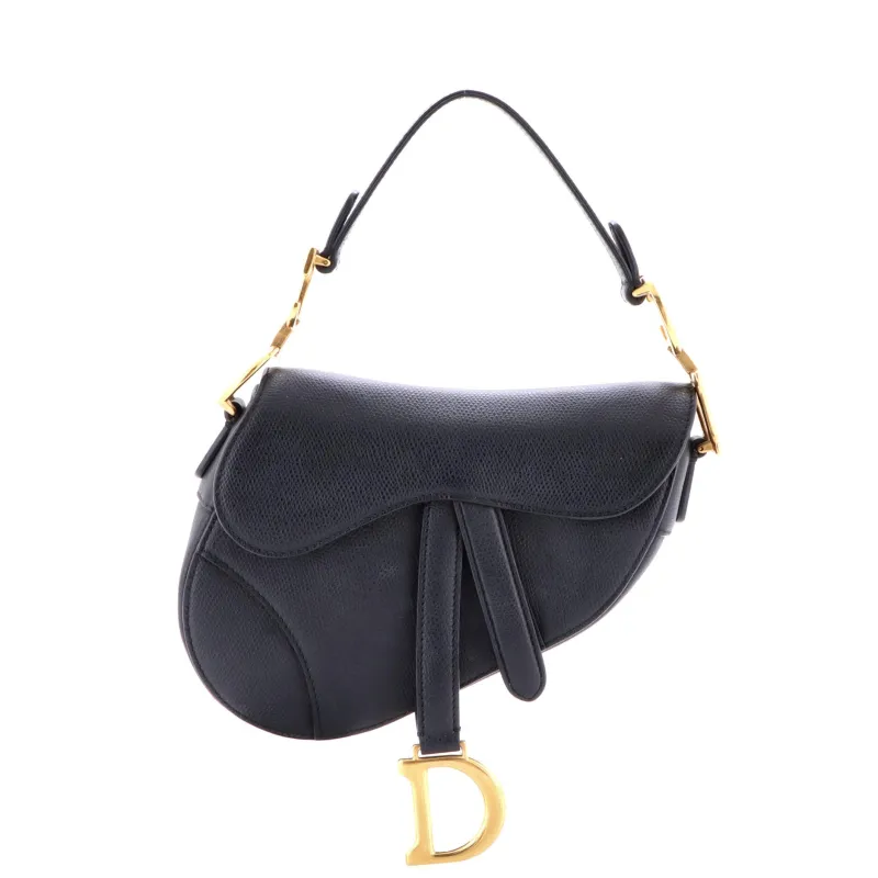Pre-Loved Christian Dior Saddle Handbag Leather Mini made by Dior