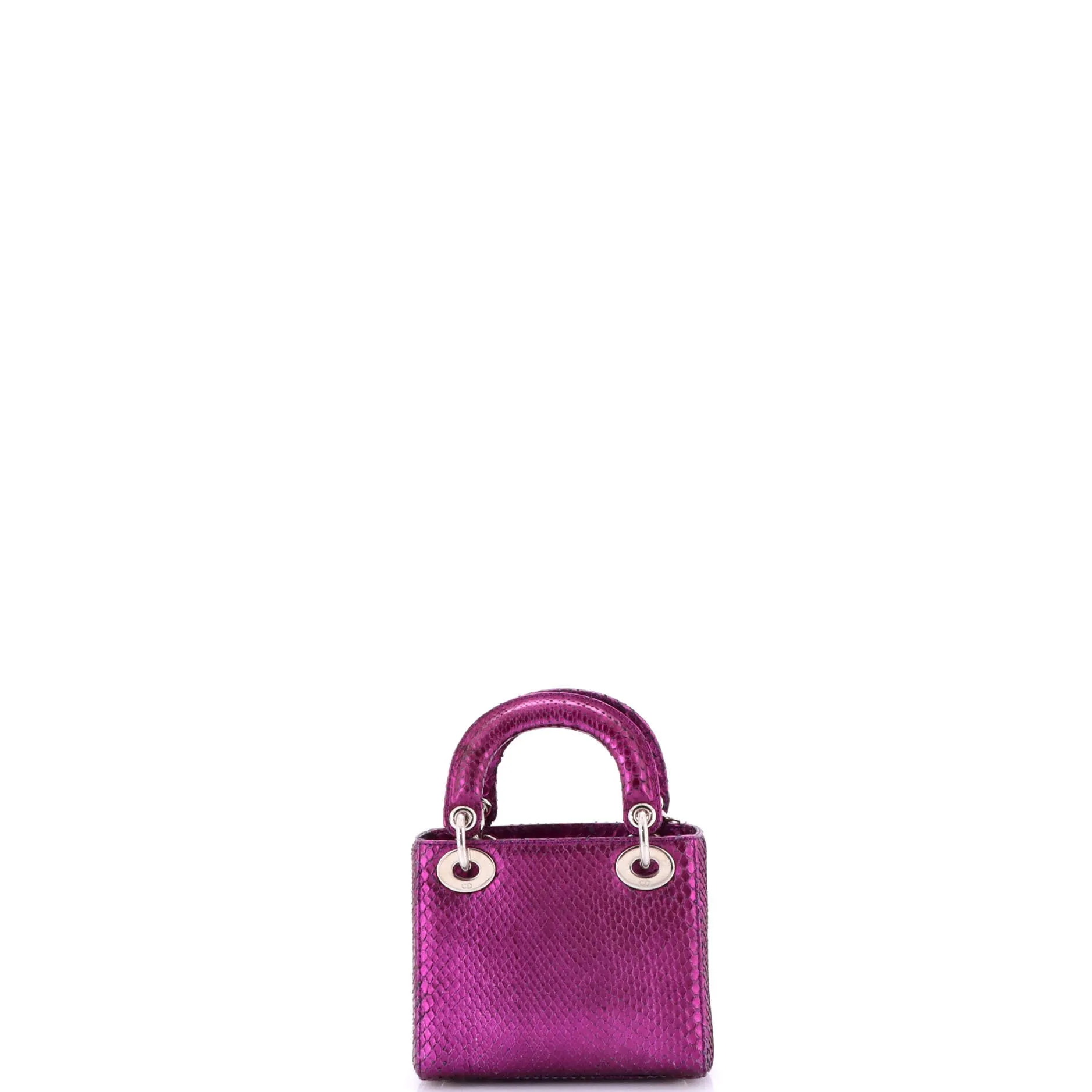 Pre-Loved Christian Dior Lady Dior Chain Bag Metallic Snakeskin Mini sold by Zulily product image thumbnail 3