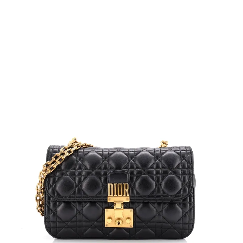 Pre-Loved Christian Dior Dioraddict Flap Bag Cannage Quilt Lambskin Medium made by Dior