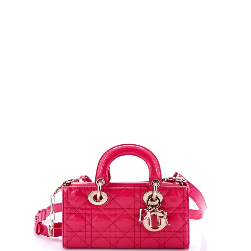 Pre-Loved Christian Dior Lady D-Joy Bag Cannage Quilt Patent Small made by Dior