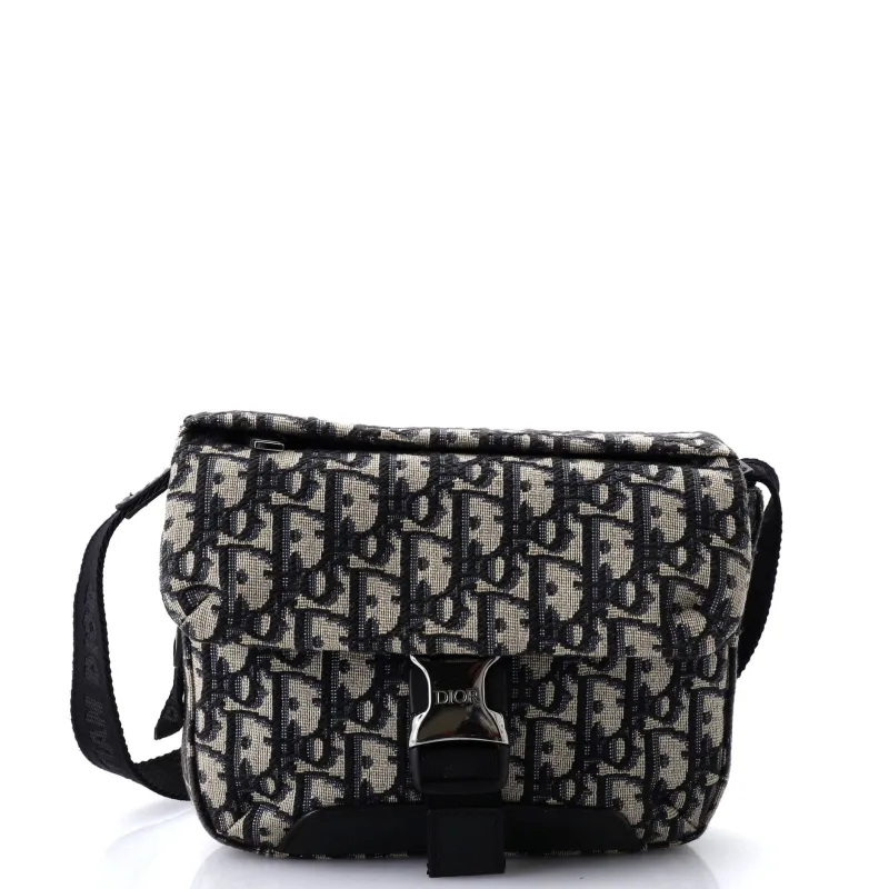 Pre-Loved Christian Dior Explorer Buckle Messenger Bag Oblique Canvas Small made by Dior