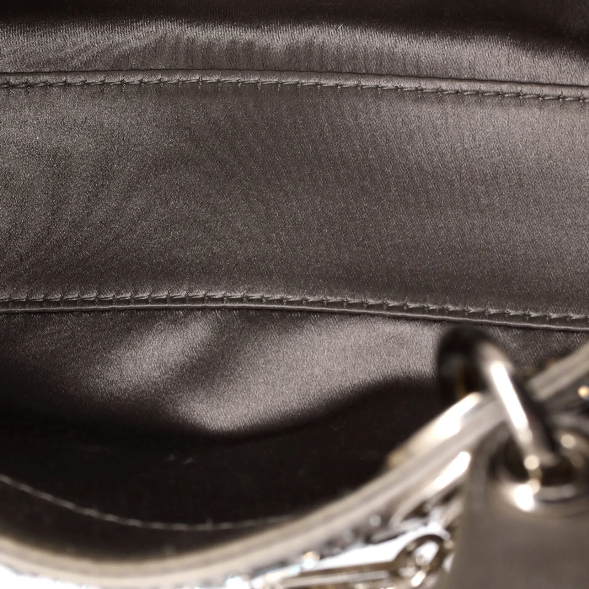 Pre-Loved Christian Dior Lady Dior Bag Crystal Embellished Cannage Quilt Satin Mini sold by Zulily product image thumbnail 5