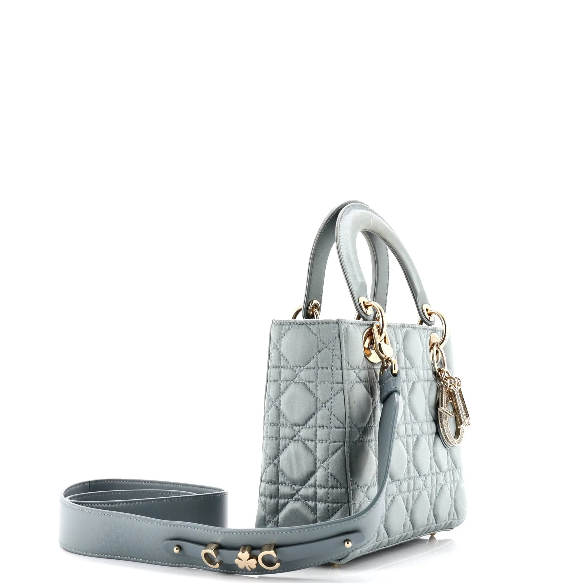 Pre-Loved Christian Dior My ABCDior Lady Dior Bag Cannage Quilt Satin with Crystal Charms sold by Zulily product image thumbnail 2