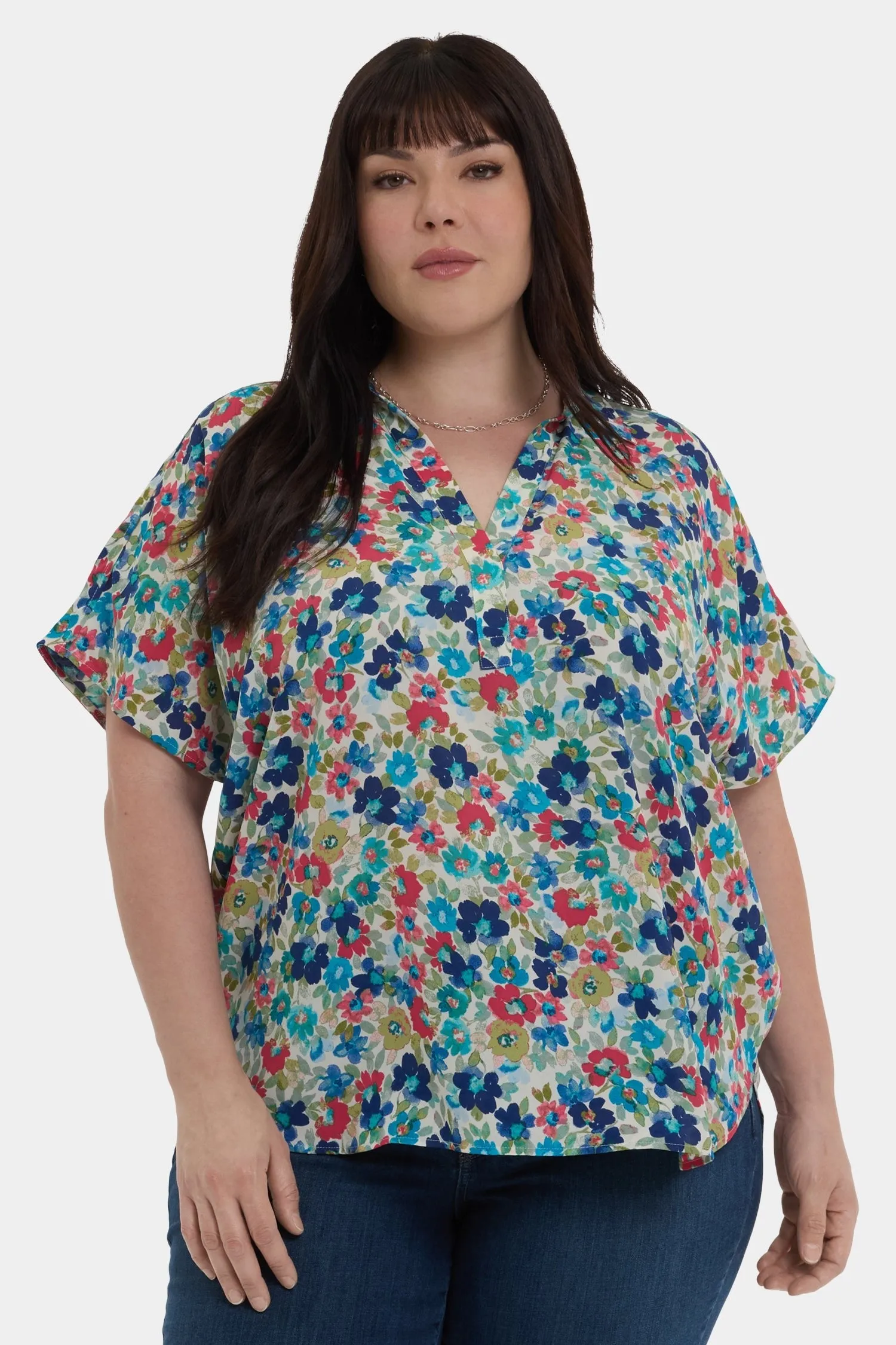 NYDJ Plus Becky Short Sleeved Blouse sold by Zulily