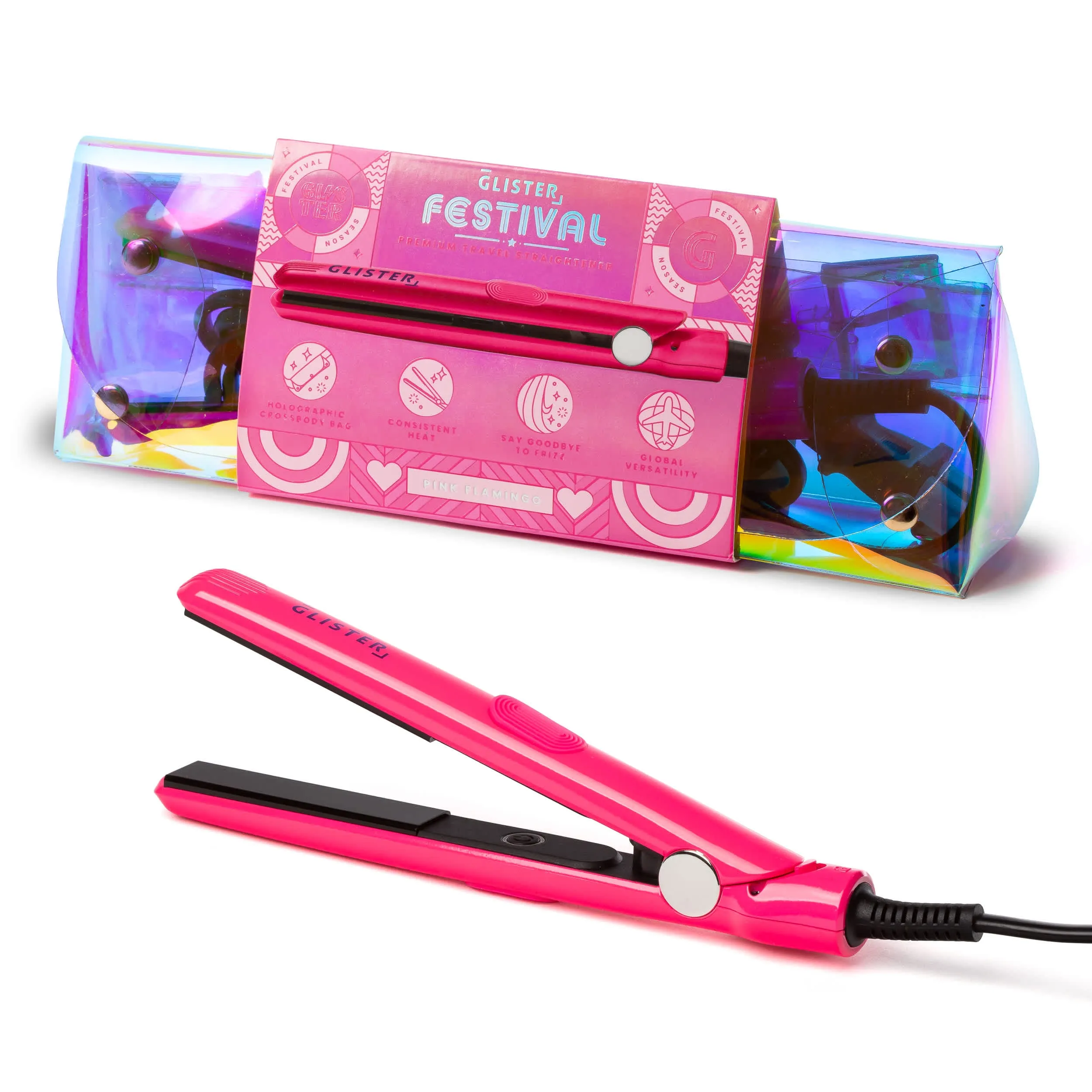 Glister Limited Edition Festival Flat Iron With Holographic Bandolier Bag sold by Zulily product image thumbnail 2