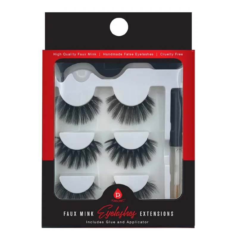 Faux Mink Style False Eyelashes Extensions - 3 Pack sold by Zulily