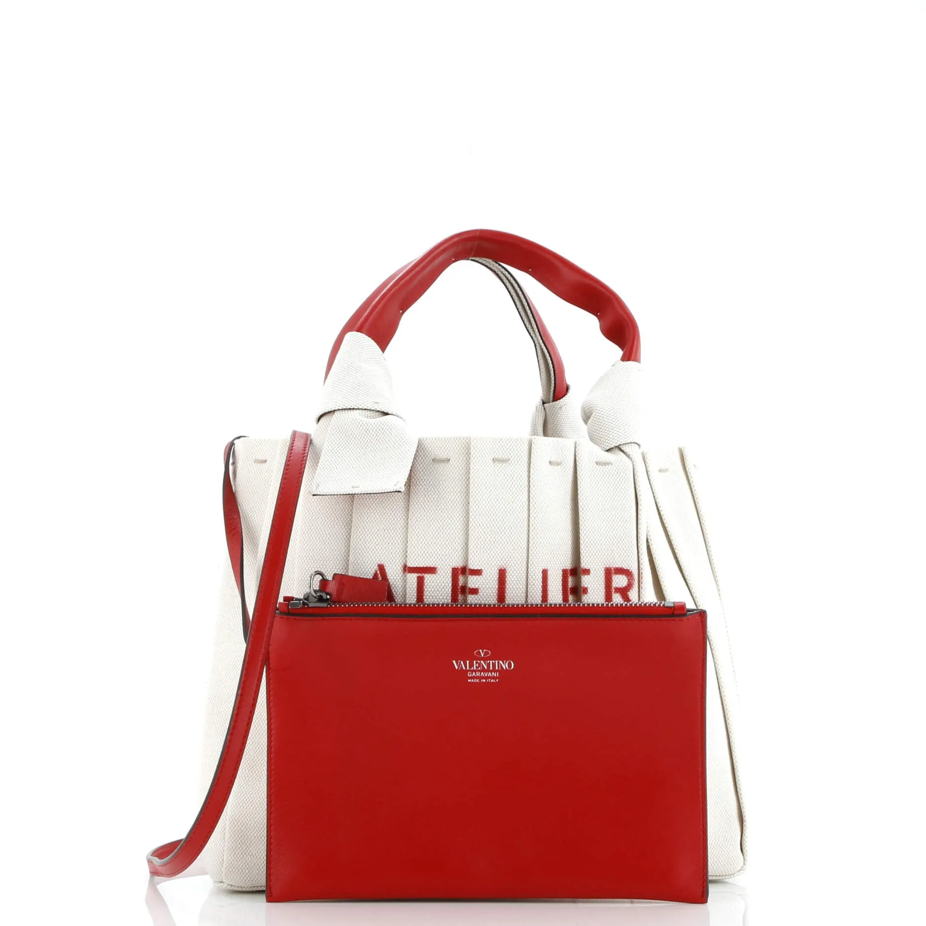 Pre-Loved Valentino Atelier 05 Tote Pleated Canvas Medium sold by Zulily product image thumbnail 2