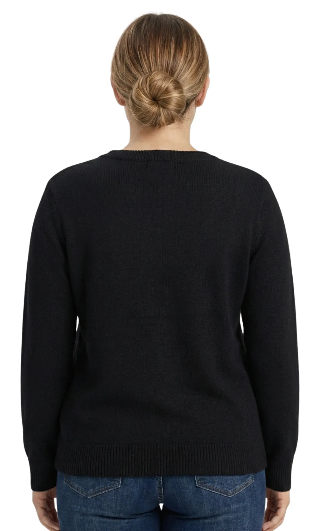 Women’s Cozy Long Sleeves Snowflake-Decorated Color Block Holiday Crewneck Sweater - Classy Christmas Pullover in 100% Soft Durable Acrylic sold by Zulily product image thumbnail 5
