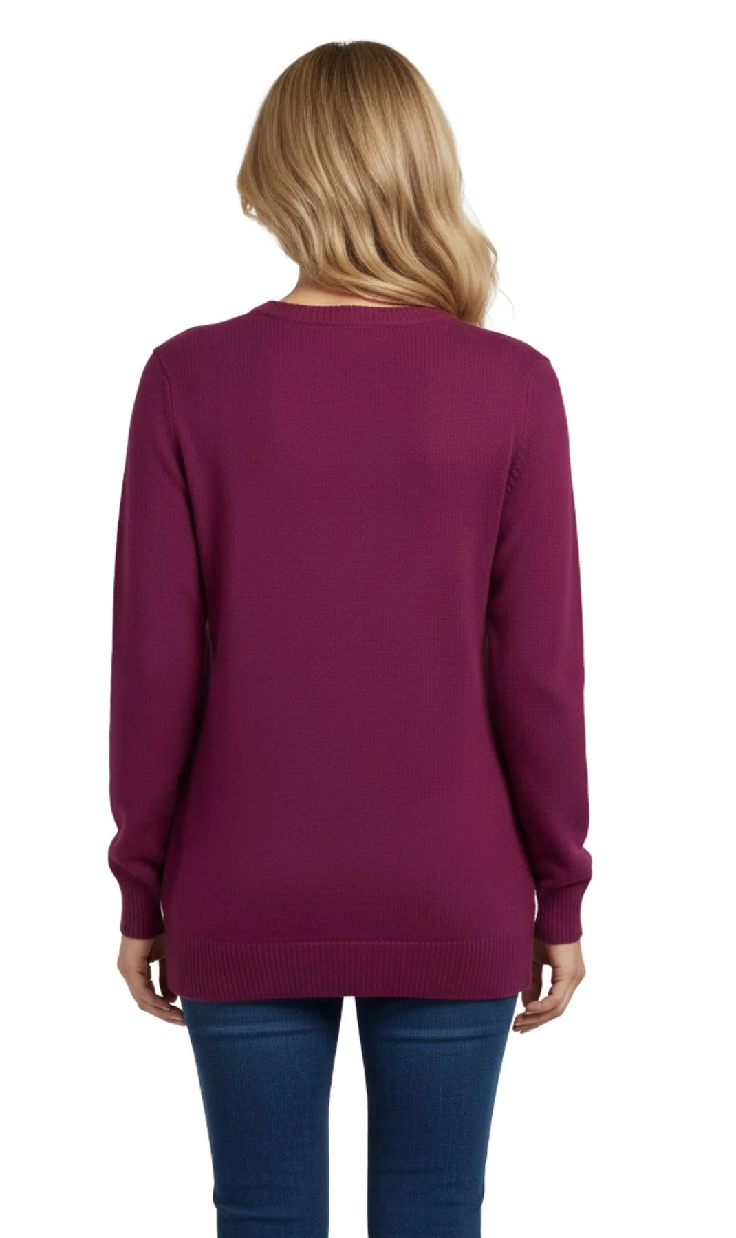 Women’s Cozy Long Sleeves Snowflake-Decorated Color Block Holiday Crewneck Sweater - Classy Christmas Pullover in 100% Soft Durable Acrylic sold by Zulily product image thumbnail 2