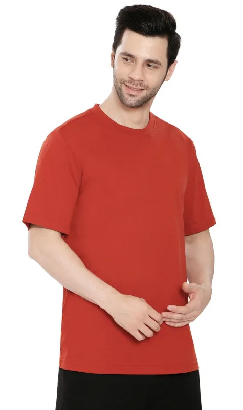 Men's Crew Neck Solid Color T-shirt in Short Sleeves and Relaxed Fit made by Zulily