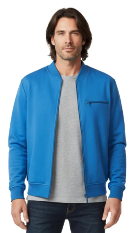 Men's Classic Zip-Up Baseball Fleece Jacket in Lightweight Cotton Blend Fabric with Sporty Edge made by Zulily