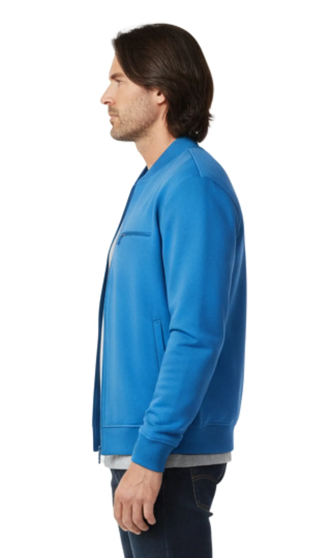 Men's Classic Zip-Up Baseball Fleece Jacket in Lightweight Cotton Blend Fabric with Sporty Edge sold by Zulily product image thumbnail 3