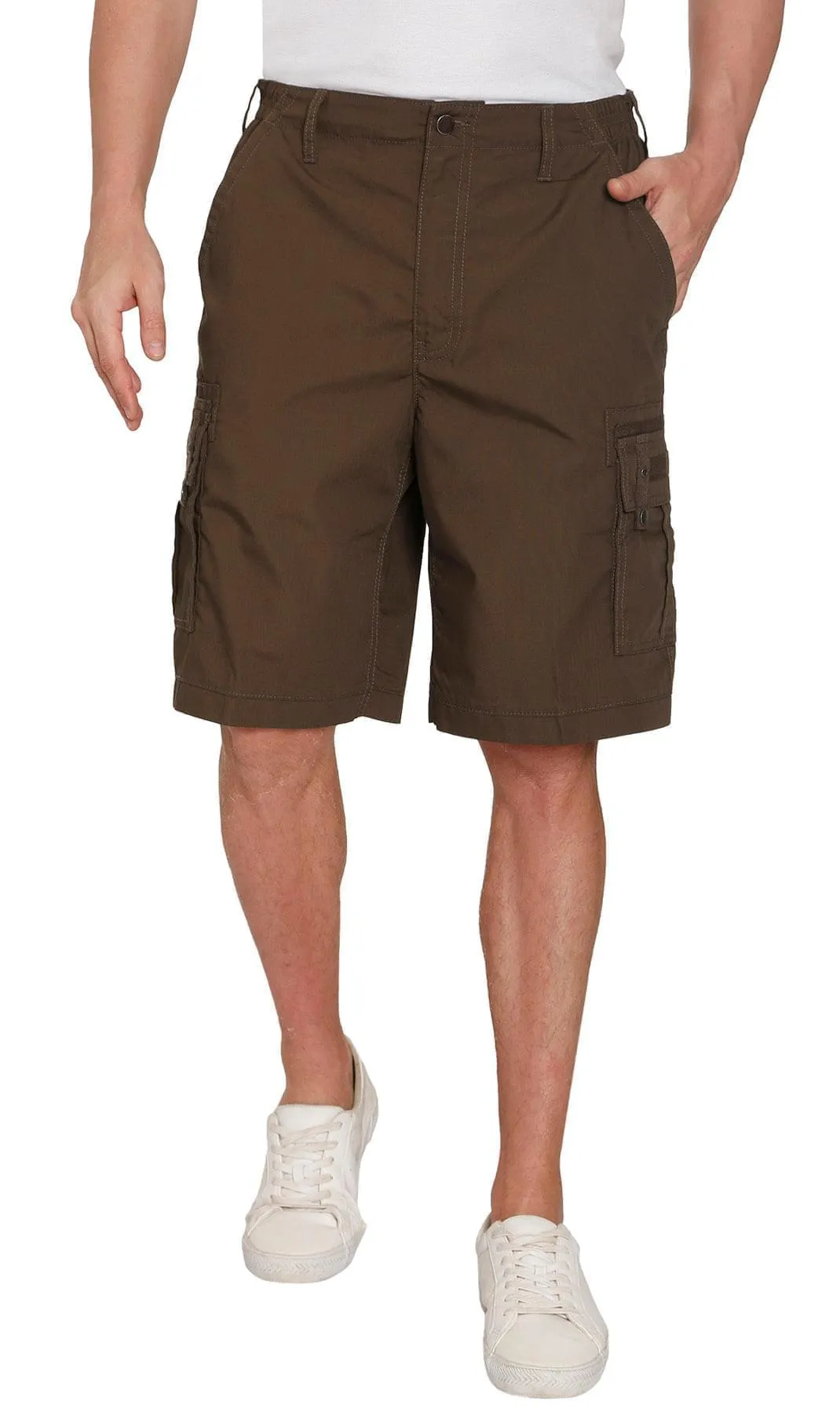 Men's Cargo Shorts with Elastic Waist and Multi Pockets for added comfort sold by Zulily