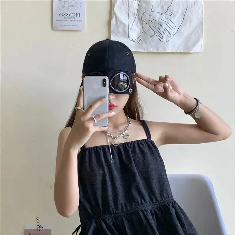 Aviator Baseball Cap – Unisex Summer Hat with Built-In Sunglasses sold by Zulily product image thumbnail 5