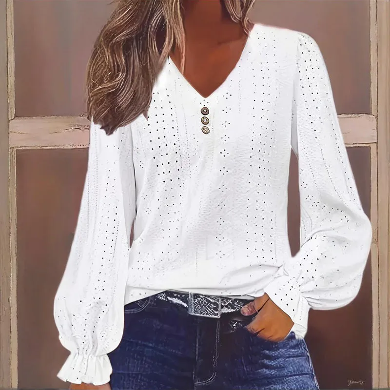 Plus Size Women's V-Neck Solid Top sold by Zulily product image thumbnail 4