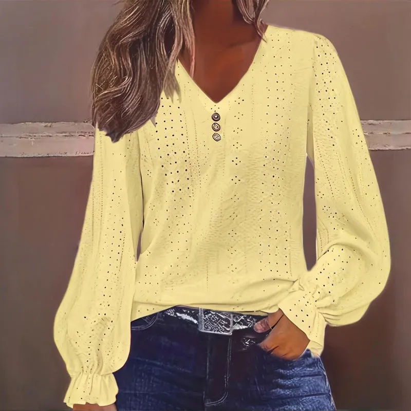 Plus Size Women's V-Neck Solid Top sold by Zulily