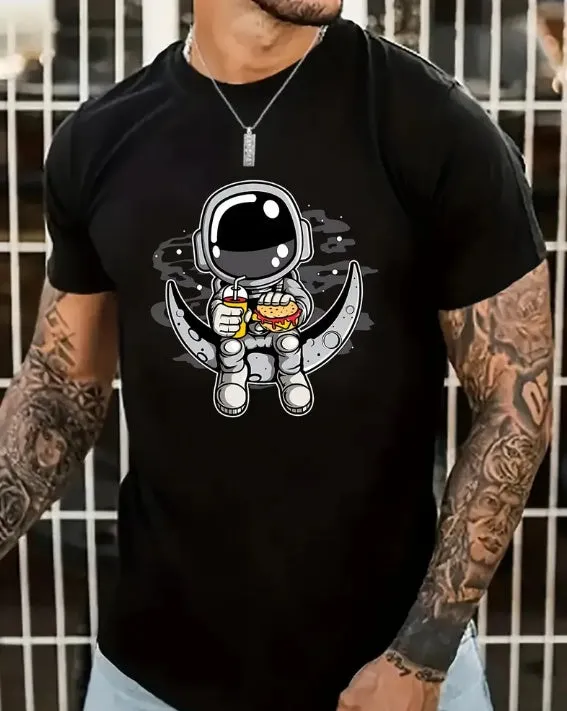Cartoon Astronaut T-Shirt for Men – Casual Summer Streetwear Tee sold by Zulily