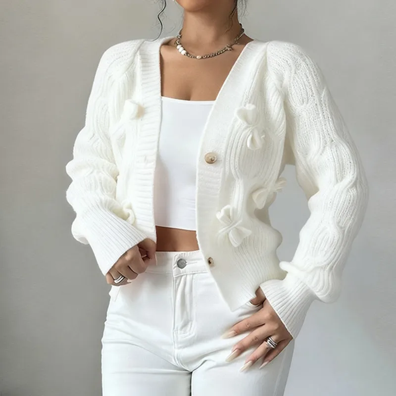 Women's Bow Cropped Cardigan sold by Zulily product image thumbnail 3