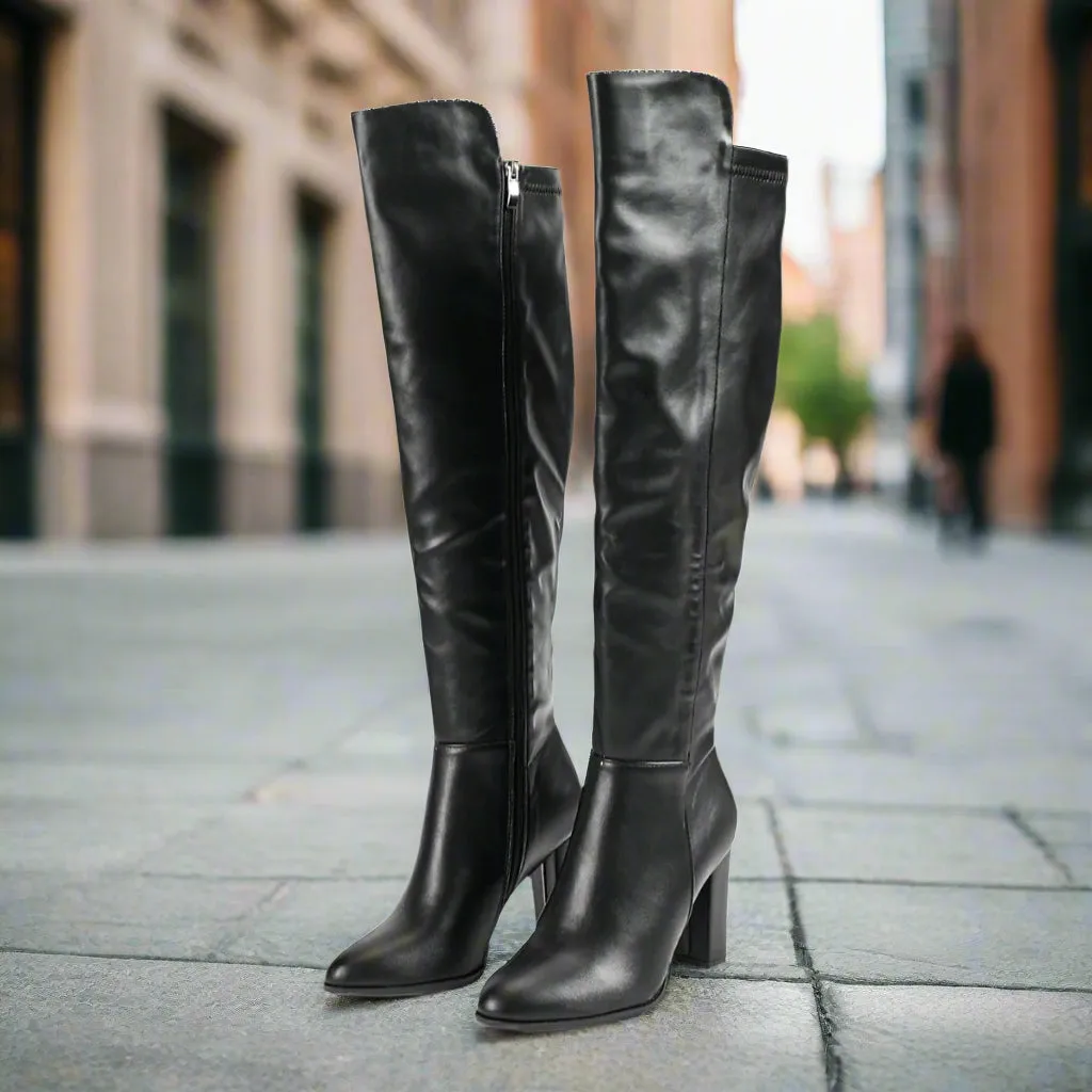 Pointed Toe Chunky-Heel Knee-High Boots – Knee High Leather Boots sold by Zulily product image thumbnail 4