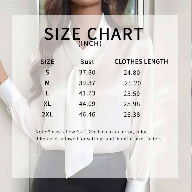 Women's Ribbon Detail Blouse, Lightweight Business Casual Shirt sold by Zulily product image thumbnail 4