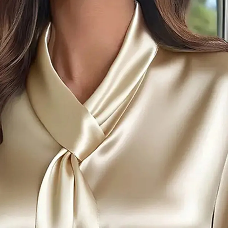 Women's Ribbon Detail Blouse, Lightweight Business Casual Shirt sold by Zulily product image thumbnail 2