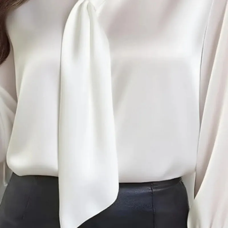 Women's Ribbon Detail Blouse, Lightweight Business Casual Shirt sold by Zulily product image thumbnail 3