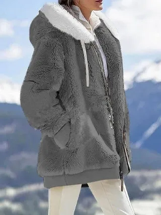 Plush Hooded Jacket – Oversized Fleece Zip-Up with Pockets sold by Zulily product image thumbnail 5