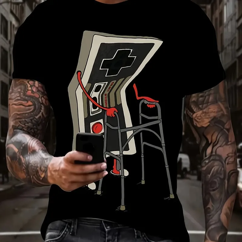 Game Controller Graphic T-Shirt for Men – Plus Size Streetwear Tee made by Zulily