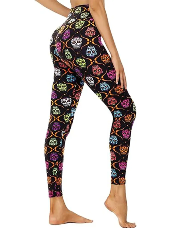 Cropped High-Waisted Skull Print Leggings made by Zulily