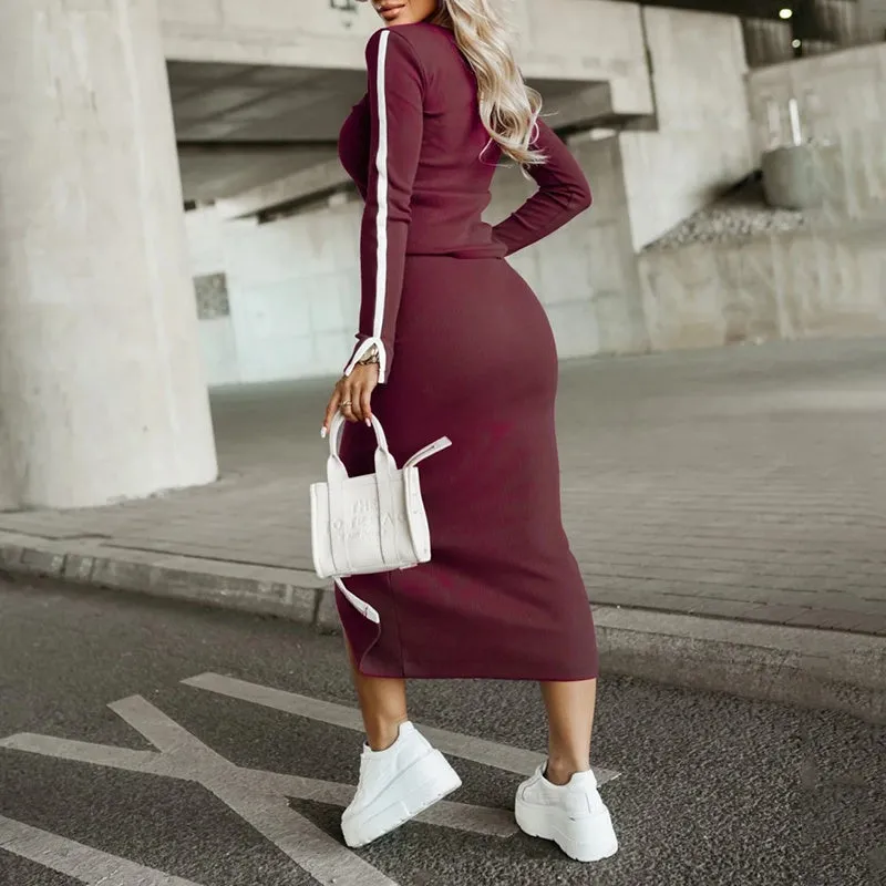 Women’s 2-Piece Skirt Set — Long Sleeve Sweatshirt + Midi Skirt sold by Zulily product image thumbnail 3