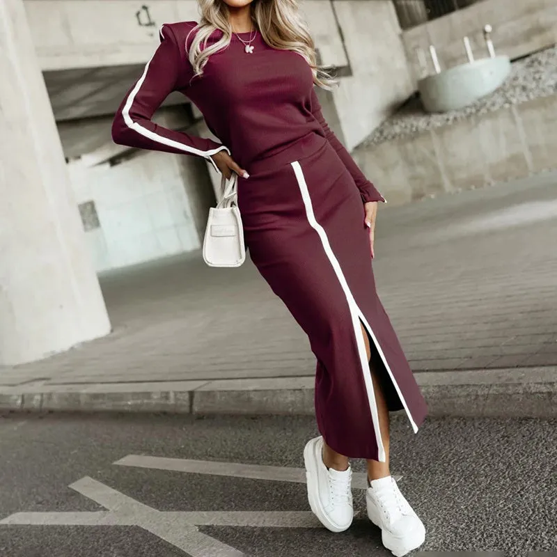 Women’s 2-Piece Skirt Set — Long Sleeve Sweatshirt + Midi Skirt sold by Zulily