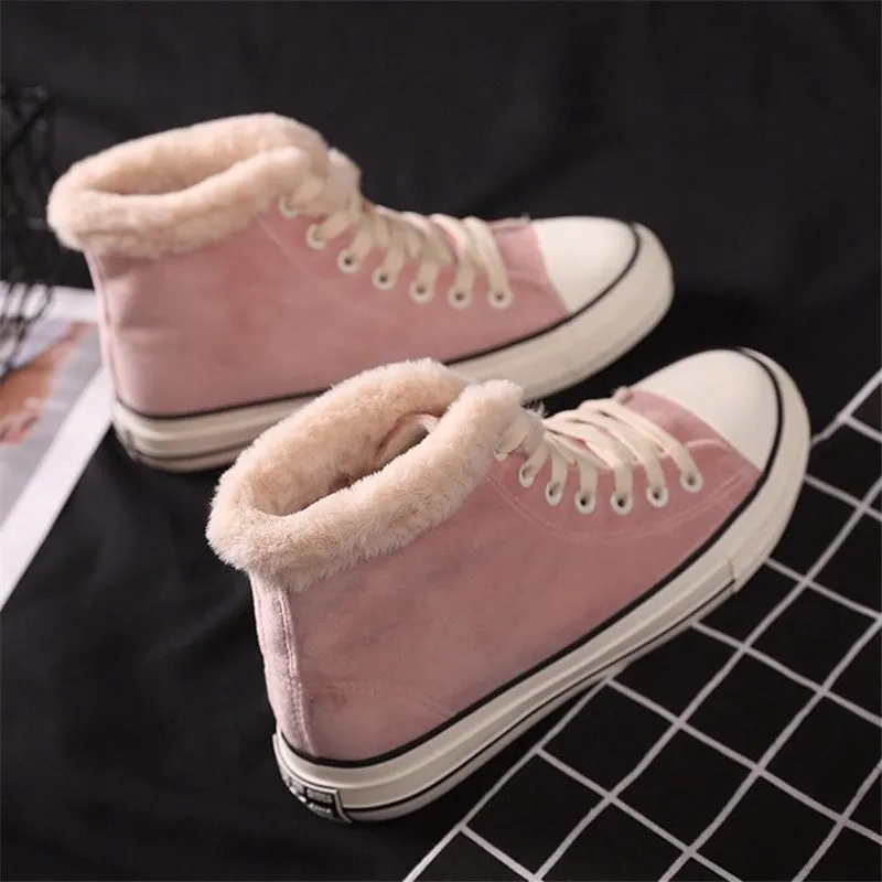 Women’s Warm Canvas Shoes | Plush Cotton Lined Flat Winter Shoes sold by Zulily product image thumbnail 5