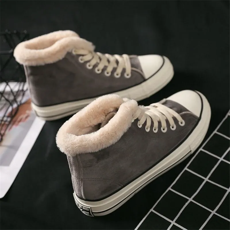 Women’s Warm Canvas Shoes | Plush Cotton Lined Flat Winter Shoes sold by Zulily product image thumbnail 2