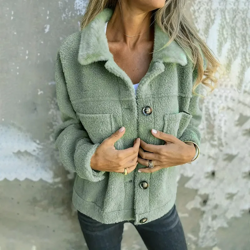 Plus Size Women’s Solid Color Sherpa Jacket sold by Zulily product image thumbnail 3