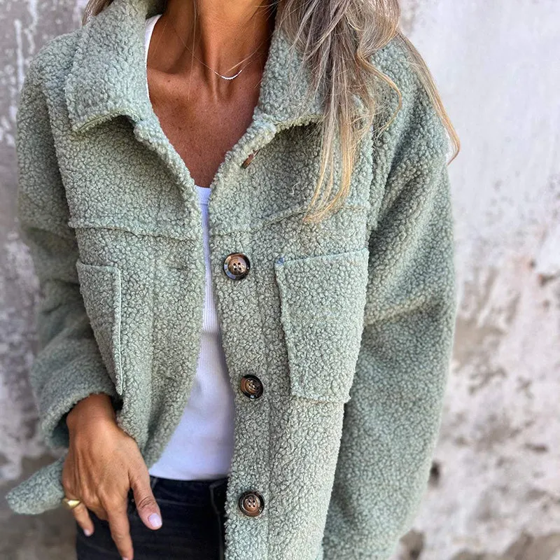 Plus Size Women’s Solid Color Sherpa Jacket sold by Zulily product image thumbnail 4