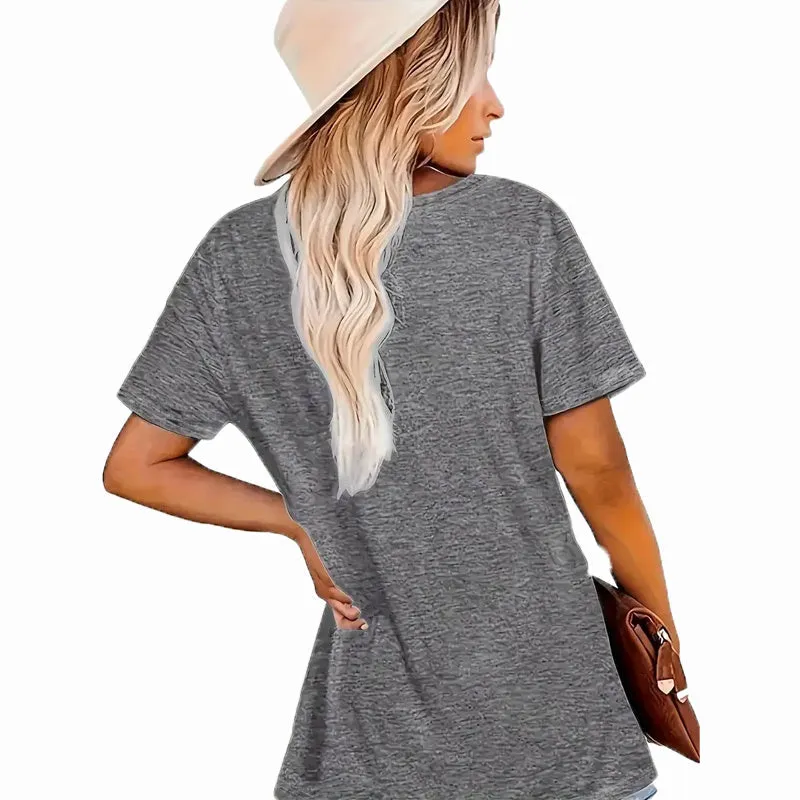Women's Round Neck Short Sleeve T-Shirt - Casual Summer Top sold by Zulily product image thumbnail 2