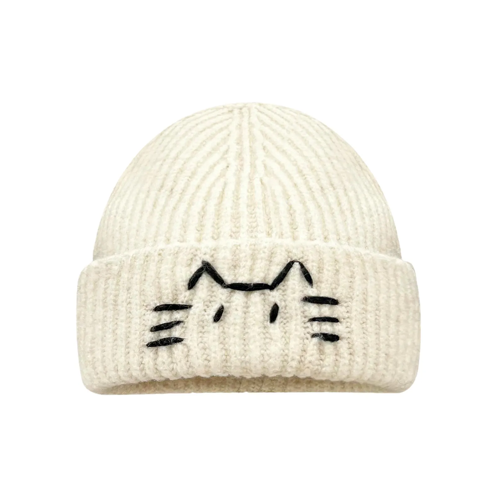 Women’s Cute Cat Line Design Knitted Hat – Warm Fall & Winter Beanie sold by Zulily product image thumbnail 4