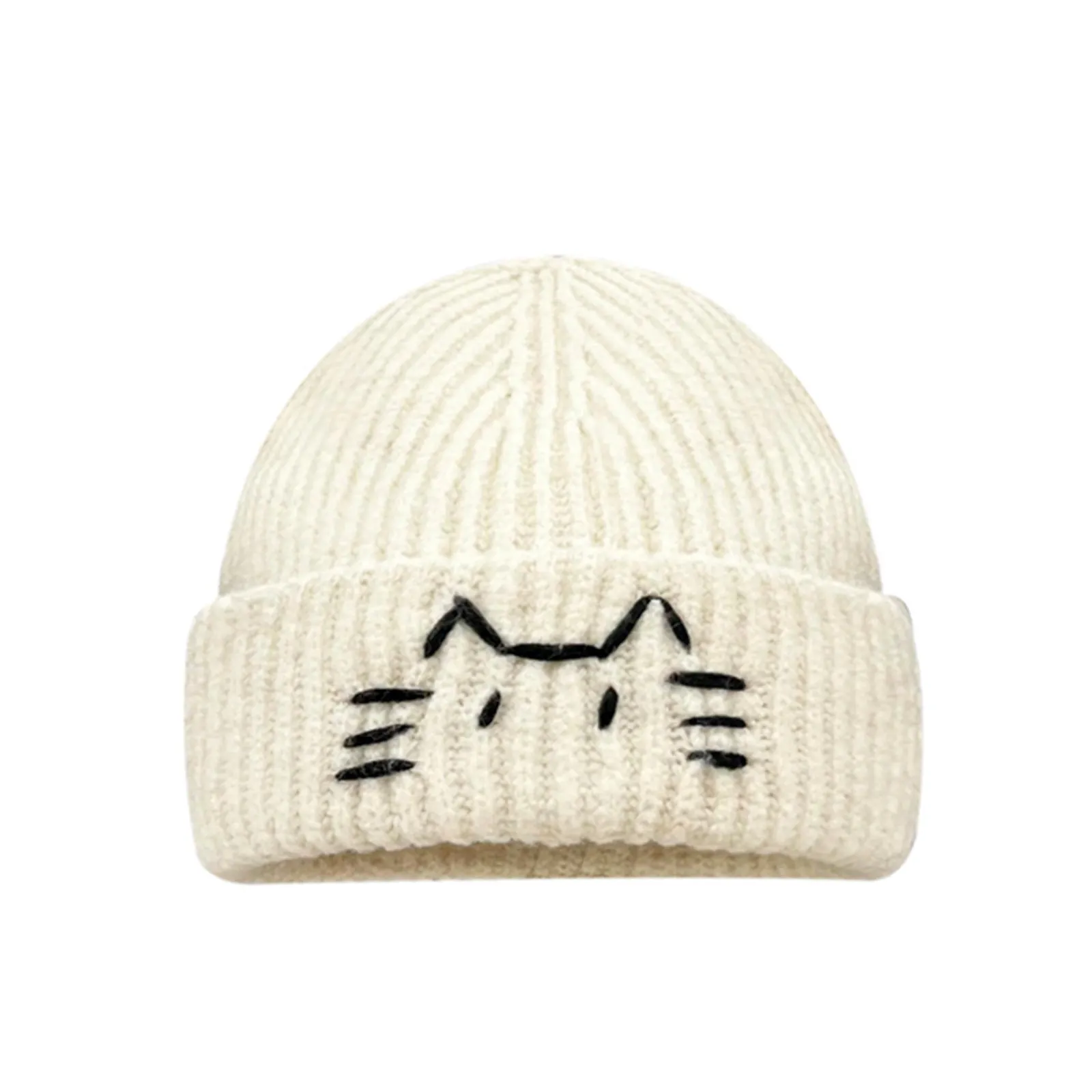 Women’s Cute Cat Line Design Knitted Hat – Warm Fall & Winter Beanie sold by Zulily product image thumbnail 5