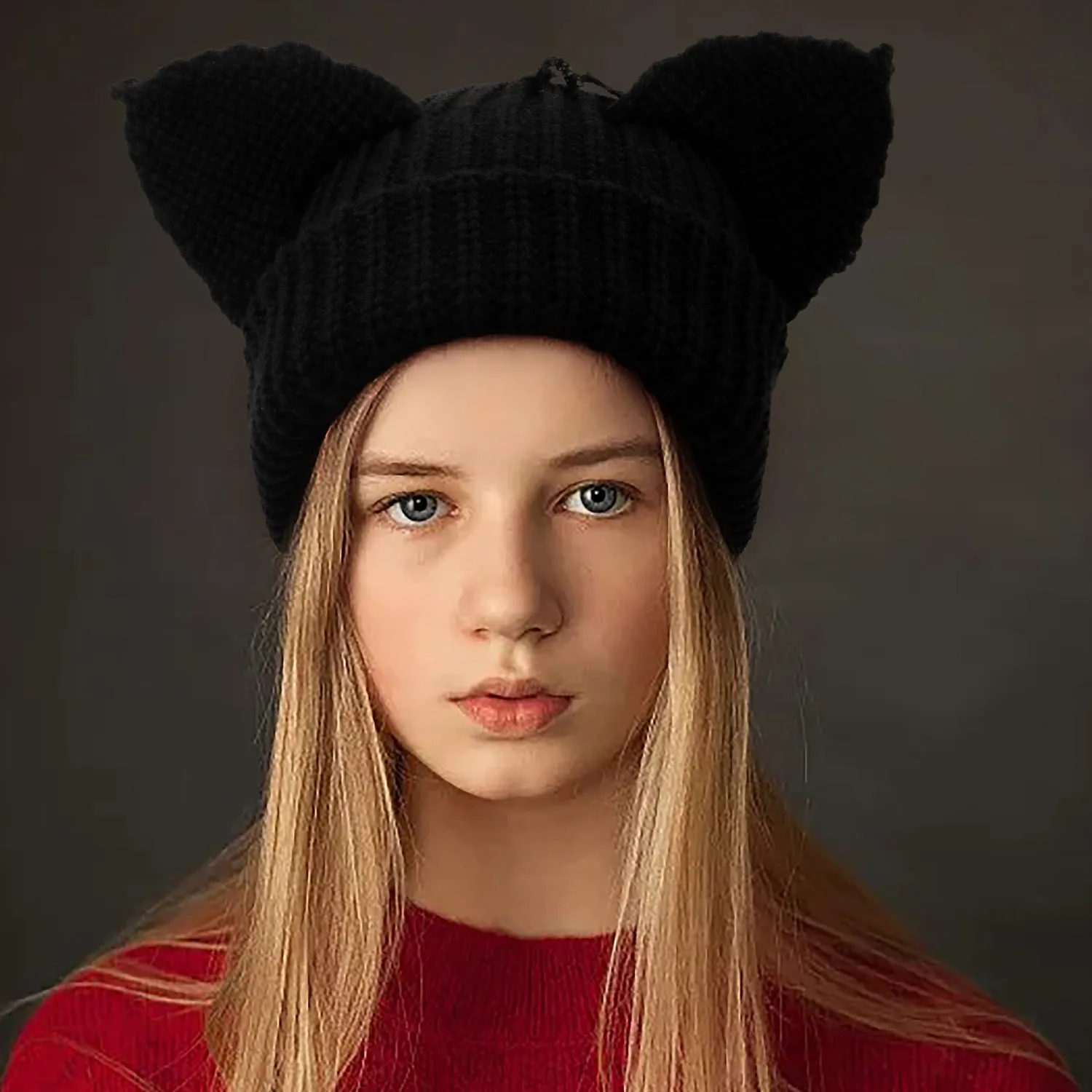 Women’s Thickened Acrylic Knitted Hat with Devil Ears | Cozy Beanie sold by Zulily product image thumbnail 3