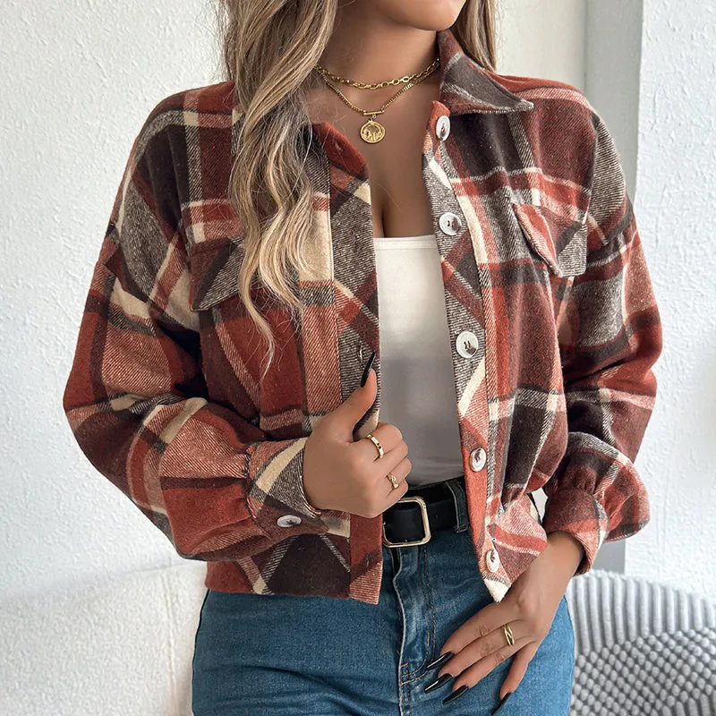 Plaid Shacket – Women’s Long-Sleeve Button-Down Shirt Jacket sold by Zulily product image thumbnail 4
