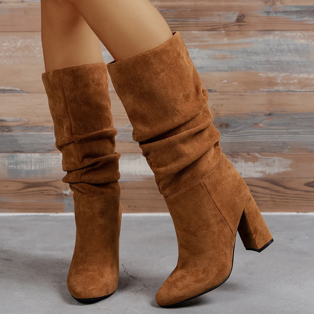 European & American Slip-On High Heel Fashion Boots – Women’s Elegant Booties sold by Zulily