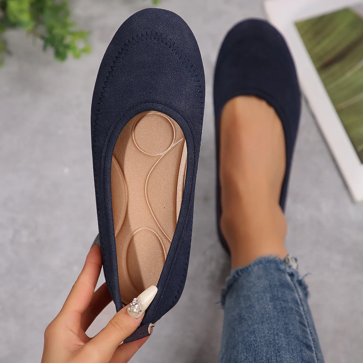 Women’s Low-Cut Round Toe Loafers – Slip-On Flat Casual Shoes sold by Zulily product image thumbnail 5