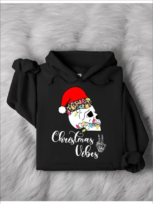 Skeleton Christmas Vibes Hoodie sold by Zulily